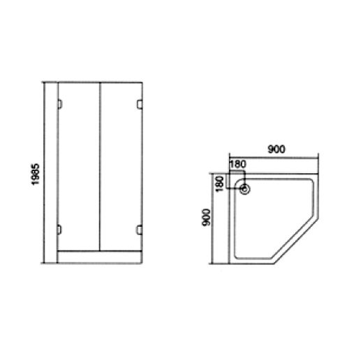 ΚΑΜΠΙΝΑ ΜΕ ΝΤΟΥΖΙΕΡΑ 90x90 cm. Karag PENTAGONAL